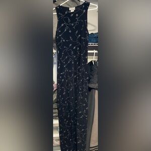 Vintage Joule long sheath dress black and silver